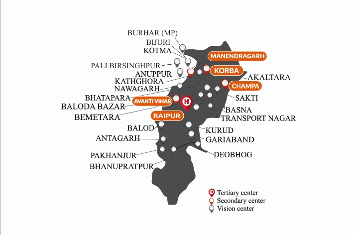 Eye care network map